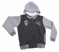 Campera de Algodon Frizada Con Capucha y Puño Tipo Universitaria Bordado 76 