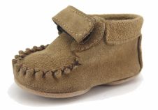 Bota Tipo Mocasin Gamuza con Velcro - Abrojo