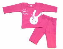 Conjunto Frizado Buzo Estampado Con Conejo  y Pantalon 