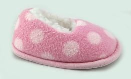 Pantuflas de Polar Con Lunares de Nena Con Corderito Adentro