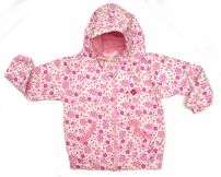 Campera Con Capucha De Algodon Con Friza Estampada de Florcitas