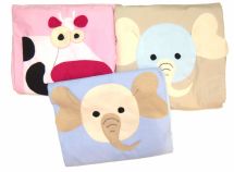 Frazada de Polar Bordada Con Cara de Pinguino Cuna y Funcional 