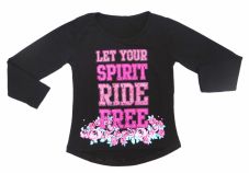 Remera Manga Larga Estampada Letras Flores Brillo Dice Spirit Ride Free