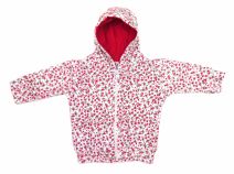 campera de plush con capucha estampada con flores
