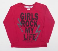 Remera Manga Larga Estampada Con Brillos