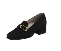 Zapato Mocasin de Gamuza Con Hebilla y Taco