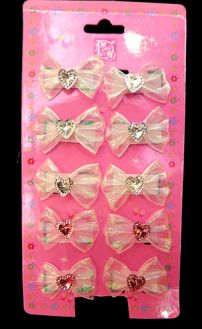 Hebilla Agarra Pelusa En Par Con Moño y Corazon 