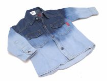 Camisa de Jean Desgastada Manga Larga y 3/4