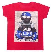 Remera Mangas Corta Estampado Perro Pug