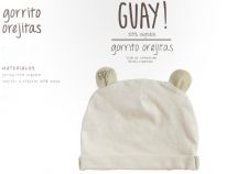 Gorro Gorrito Con Orejitas de Algodon 100% Natural