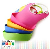 Babero de Silicona Con Cuello Ajustable y Bolsillo 