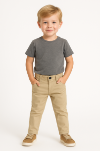 Pantalon de Gabardina Con Cintura Regulable