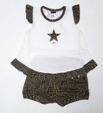 Conjunto Remera Sin Manga y Short Estampado Animal Print