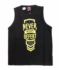 Remera Musculosa Estampado Never Accept Defeat