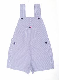 Jardinero de Gabardina Estampado Rayado Con Botones