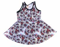 Vestido sin manga estampado con borde negro