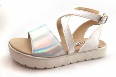 Sandalia Combinada Tornasolada Con Hebilla