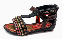 Sandalia Con Talon Tipo Romana de Hello Kitty Con Brillo 