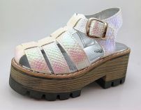 Sandalia Base Alta Plataforma Metalizada