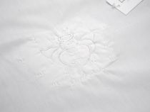 Acolchado Con Chichonera Cuna Con Guarda de Plumeti y Angelito Bordado