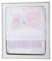 Sabana Bordada en caja para Cuna Funcional 3 piezas