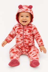 Enterito de Polar Con Capucha y Pie Camuflado