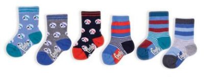 Media Soquete Con Antideslizante Estampado Calaveras y Rayas