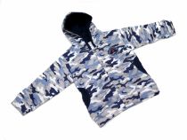 Campera con Capucha Camuflado Frizado