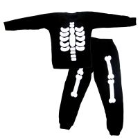 Pijama Disfraz Pantalon y Remera Manga Larga Invierno Esqueleto