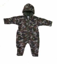 Enterito de Polar Con Capucha Estampado Camuflado