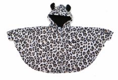 Poncho con Capucha de Polar Estampado Animal Print