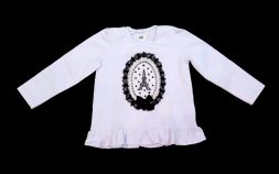 Remera Manga Larga Con Encaje Paris Torre Eiffel