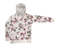 Buzo Con Capucha Frizado Con Flores Estampadas