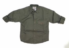 Camisa Manga Larga Gabardina Lisa con Bolsillo