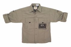 Camisa Manga Larga Lisa Con Bolsillo de Red