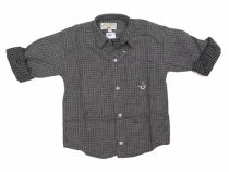 Camisa Manga Larga Cuadros Con Dibujo Bordado