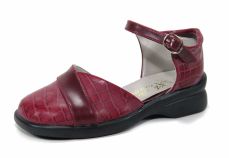 Zapato Tipo Sandalia Con Taco y Hebilla Simil Reptil