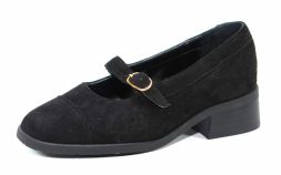 Zapato Gamuza Con Taco y Hebilla