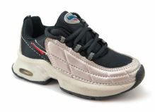 Zapatillas Con Cordones Cuerina Matelasse y Tela