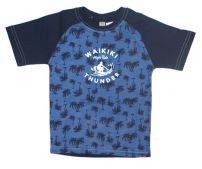 Remera Varon Manga Corta Estampado Palmeras