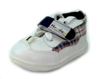 Zapatillas Cuerina y Tela Escocesa Con Cordon y Velcro