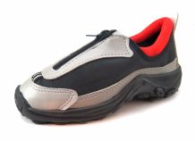 Zapatillas Con Cierre Combinado Tela y Cuerina