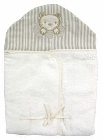 Toallon Con Capucha Central Con Bordado