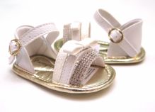 Sandalias Con Brillo Blancas No Caminante Sin Base