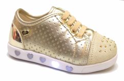 Zapatilla  Luz Led Con Cordón y Tachas Doradas 