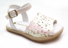 Sandalia Flores Caladas Con Brillo 