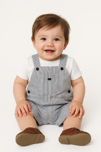 Jardinero Corto Rayado De Varon 