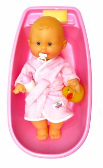Muñeco Bebe Rulito Con Salida de Baño y Bañera