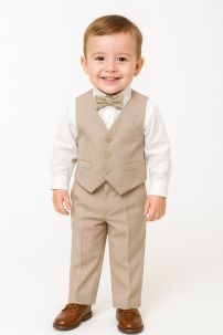 Conjunto Chaleco Camisa Pantalon Y Moño