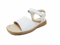 Sandalia Cuero Lisa Con Velcro 